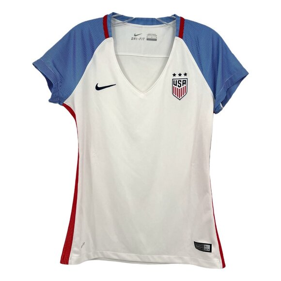 Nike White Blue Team USA Short Sleeve Soccer Jersey | Size M - Picture 1 of 11